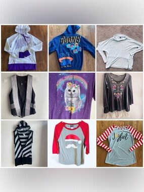 Bundle 9 Size Small Tops, Sweatshirts and T-Shirts BKE, Nike, etc